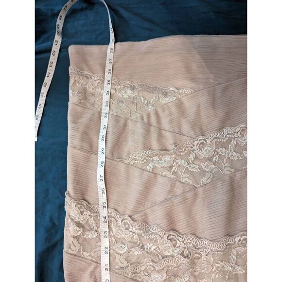 MARINA champagne cocktail dress bodycon lace and pleated chiffon sz 14 - Picture 4 of 9